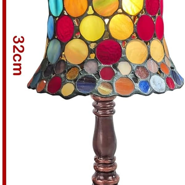 Spot design Tiffany table lamp dimension diagram showing height and width | stained glass