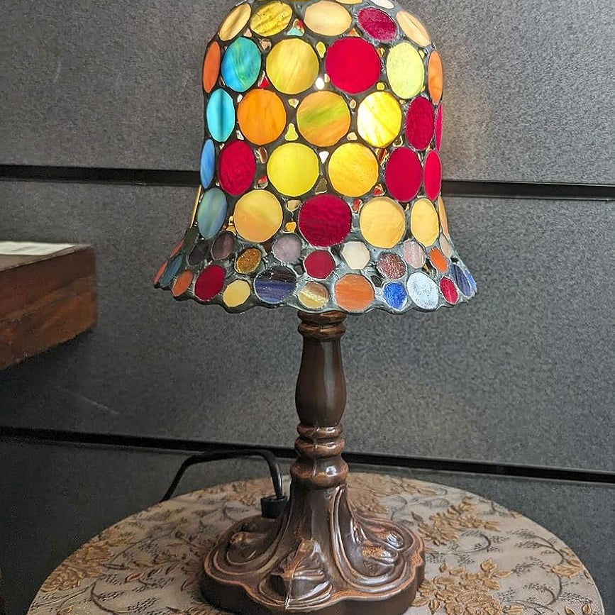 Spot design Tiffany table lamp illuminated | stained glass