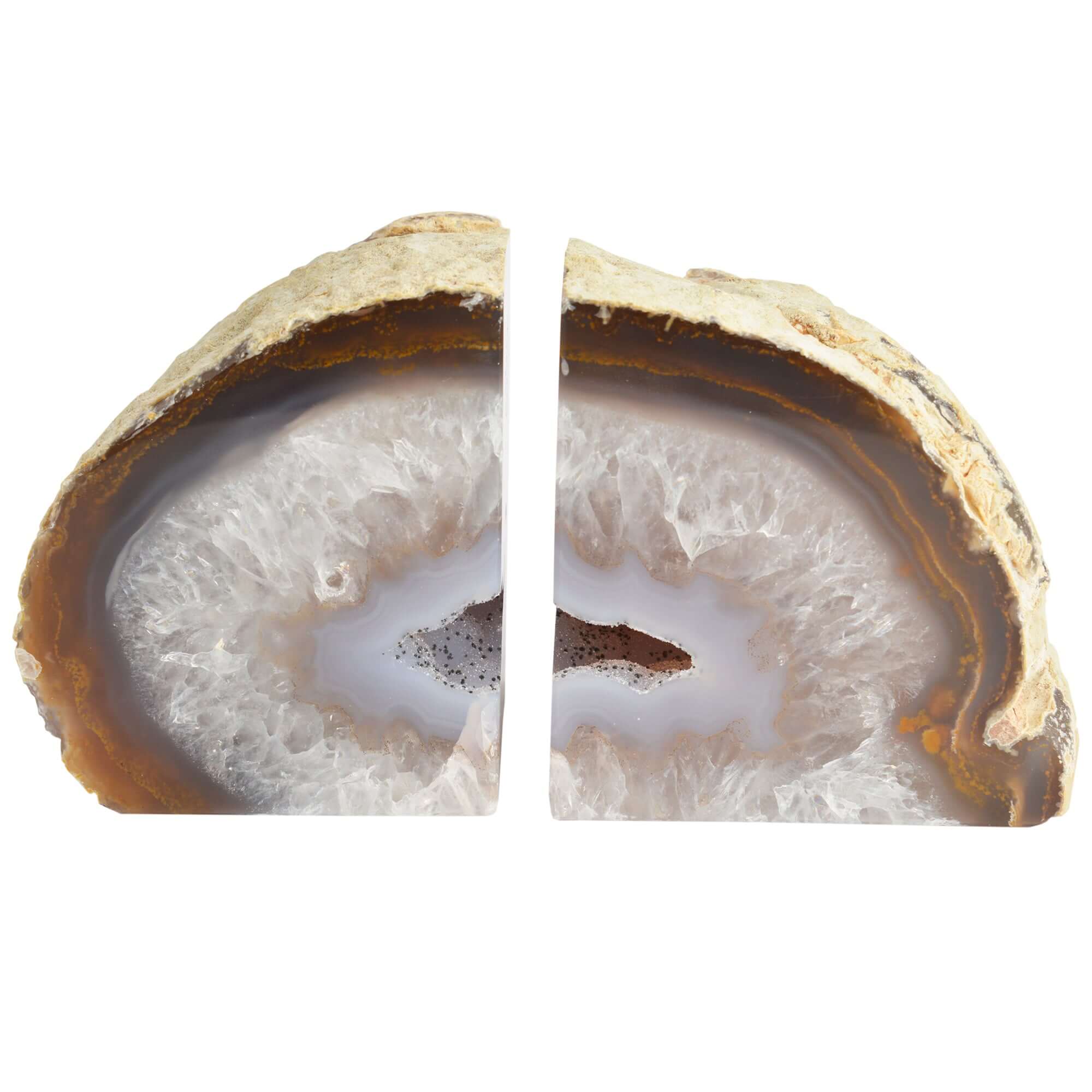 White Agate Bookends