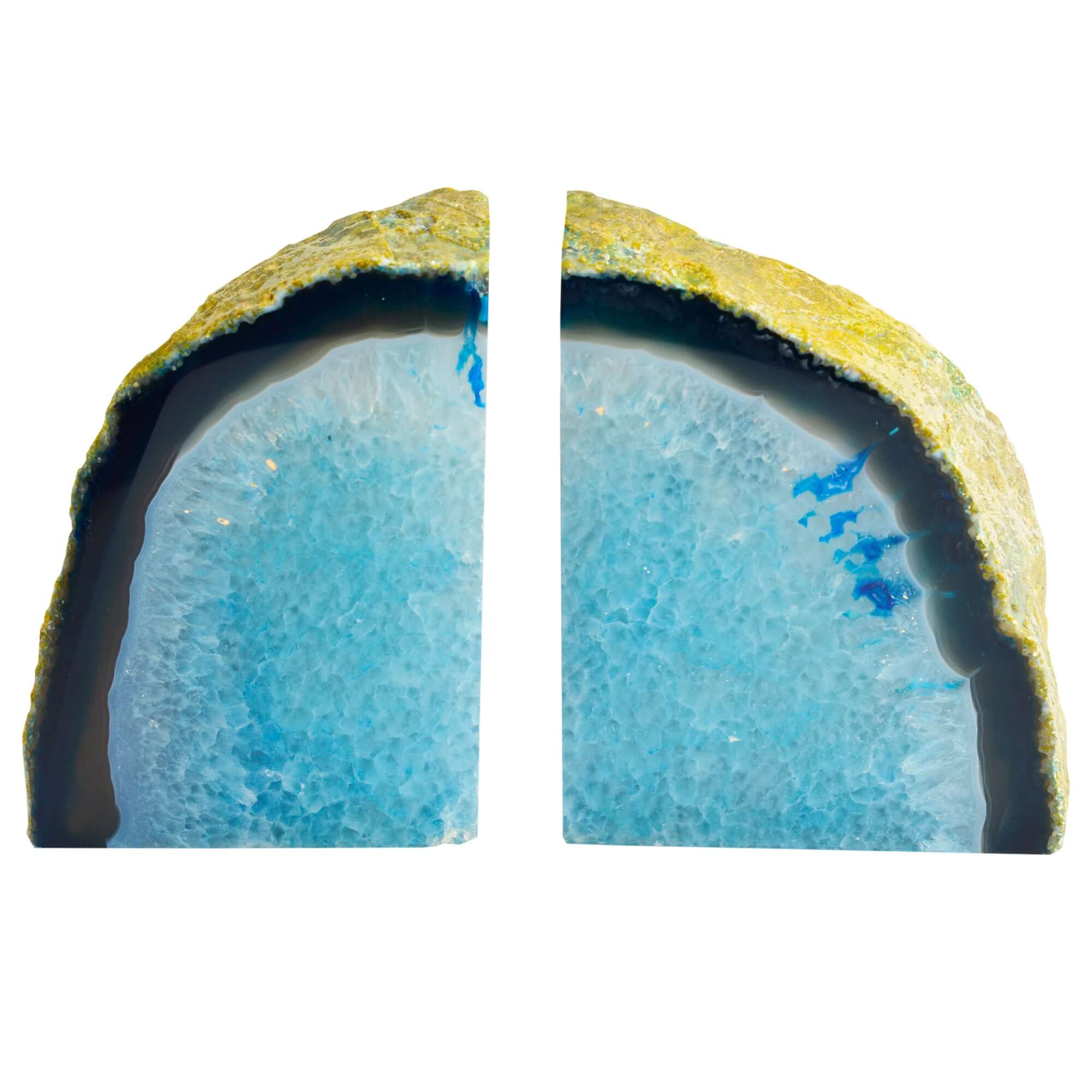 Blue Agate Bookends