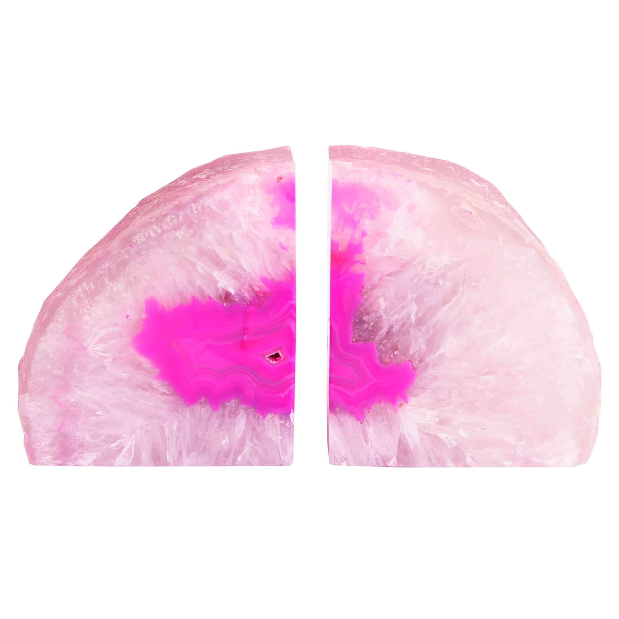 Pink Agate Bookends