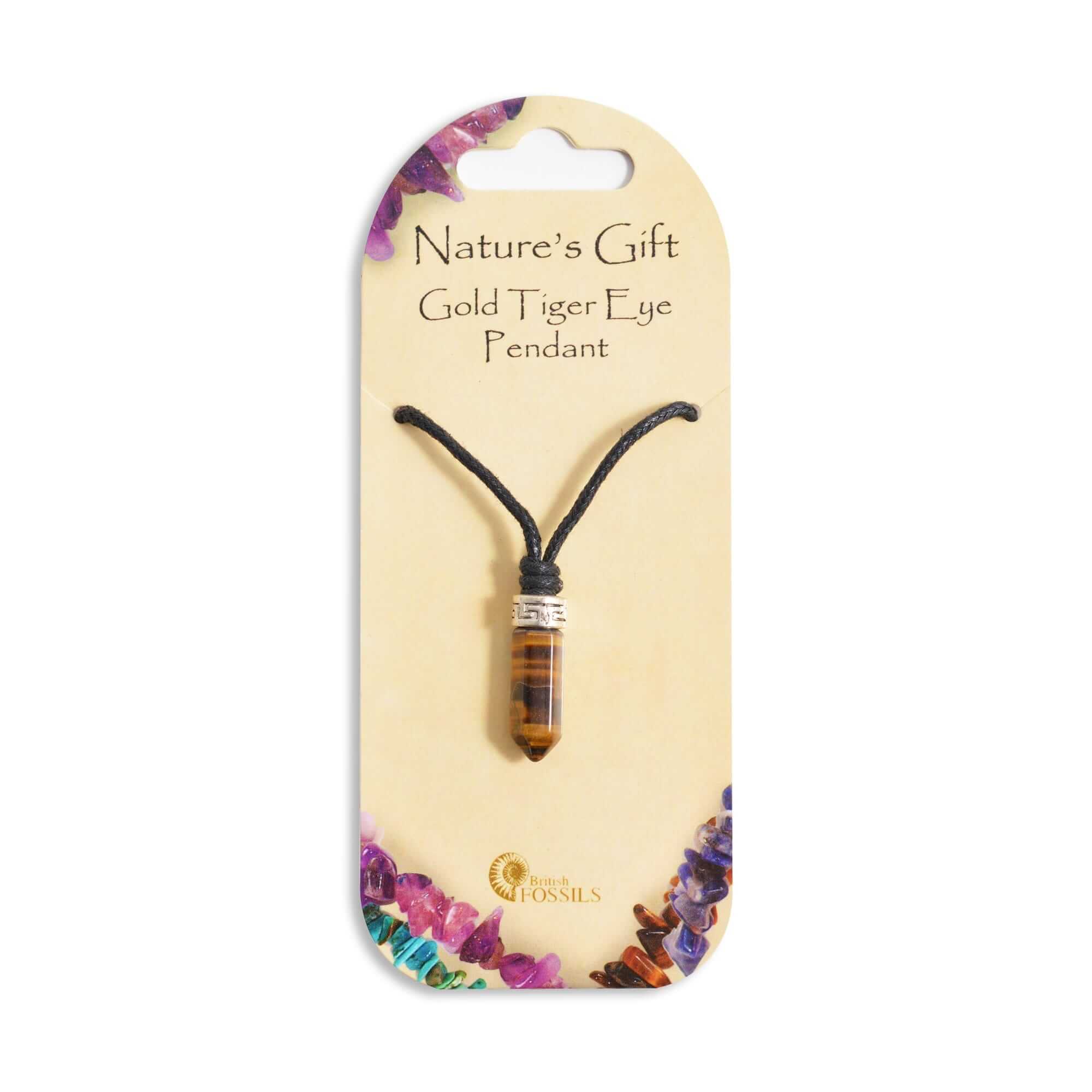 Gold Tiger Eye Point Pendant