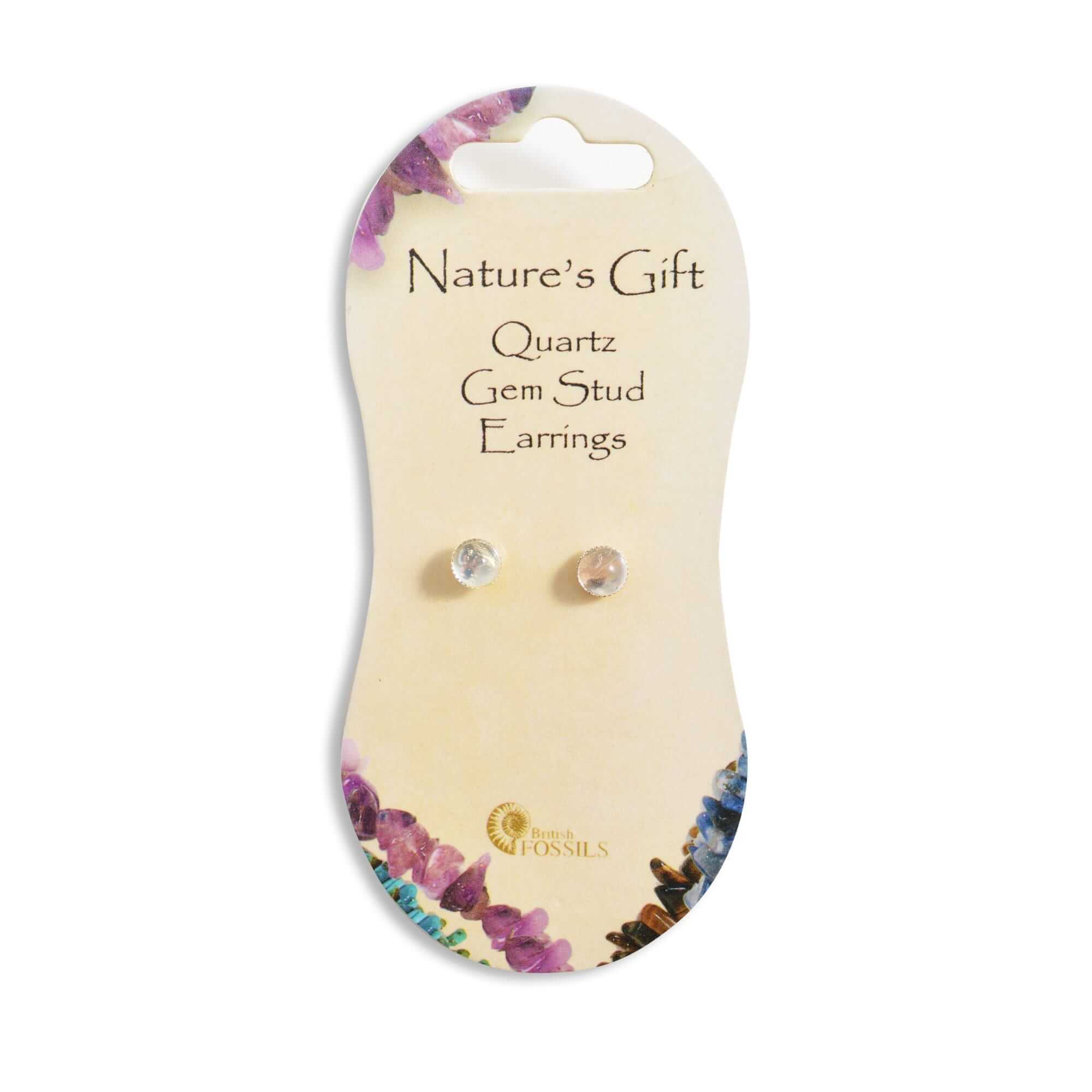 Quartz Gemstone stud earrings