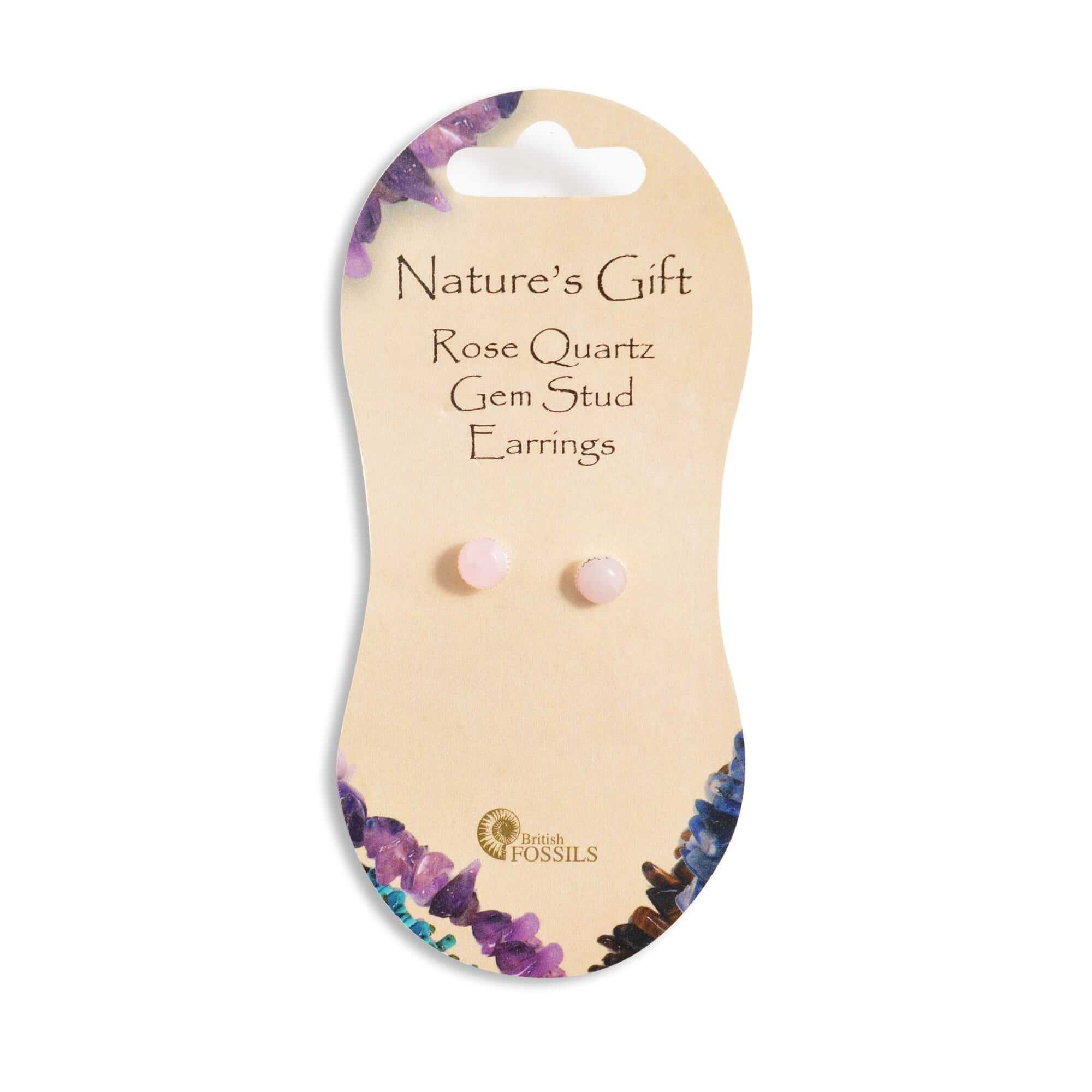 Rose Quartz Gemstone Stud Earrings