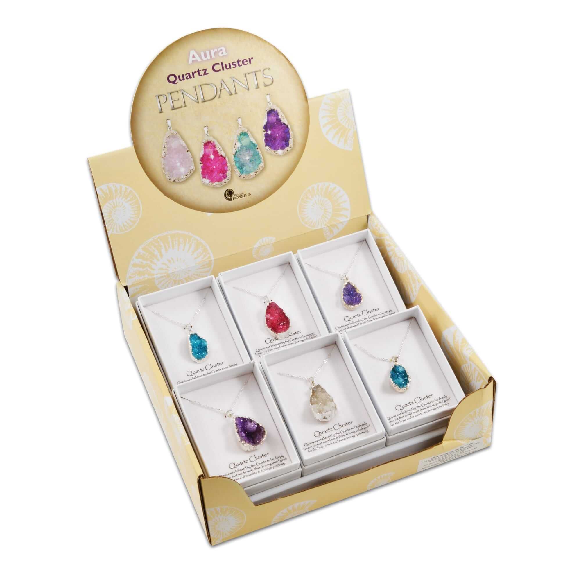 Aura quartz crystal pendant