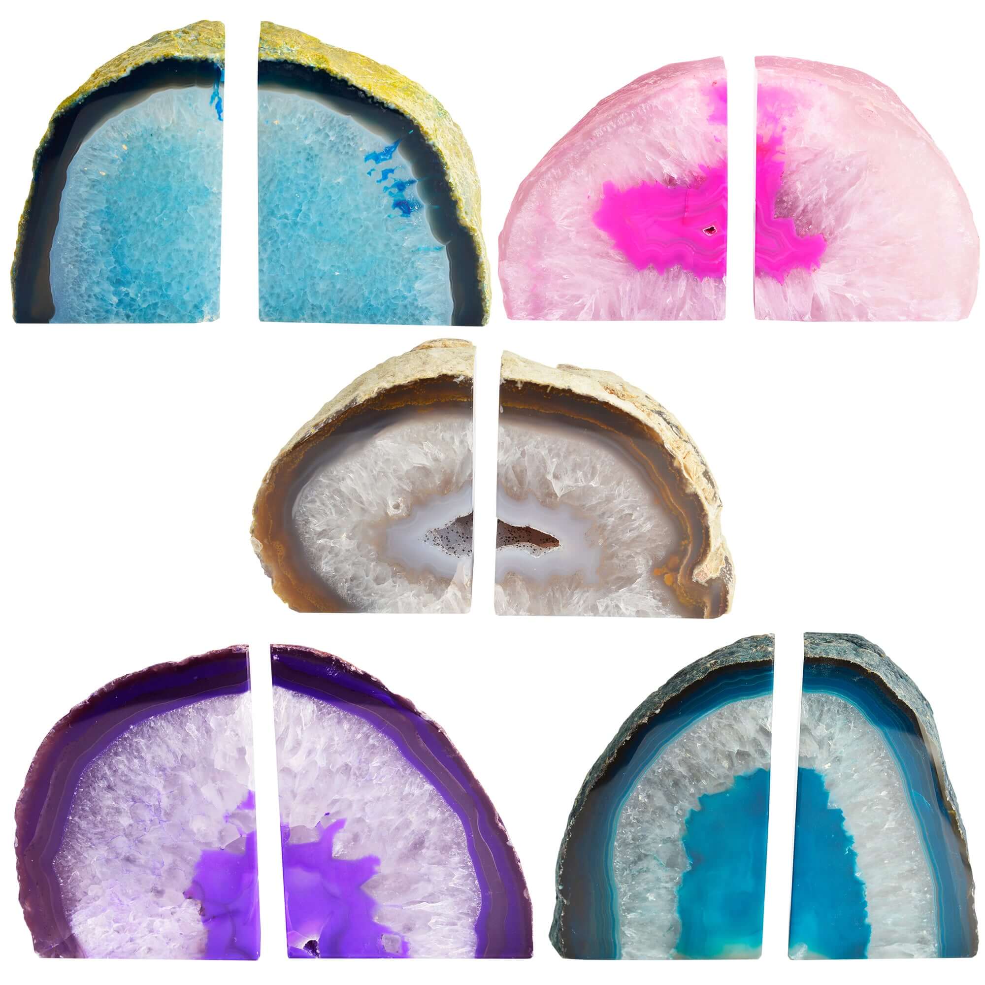 Gemstone Agate Bookends