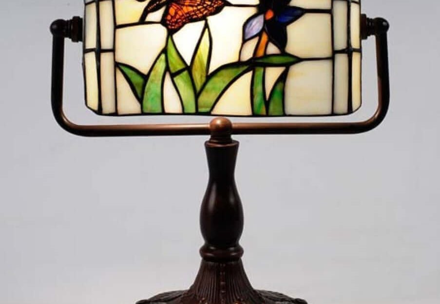 Tiffany Lamp butterfly design bankers lamp