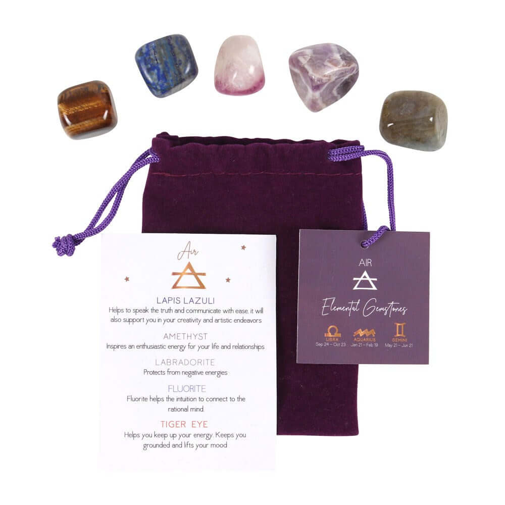 Set of 5 Element Tumble Gemstones in a Gift Bag