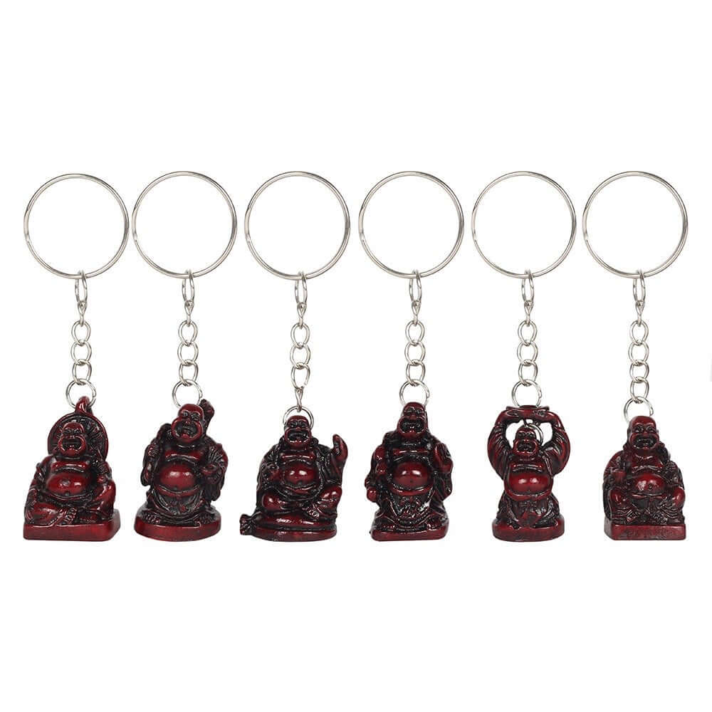 Laughing Buddha Keyring red