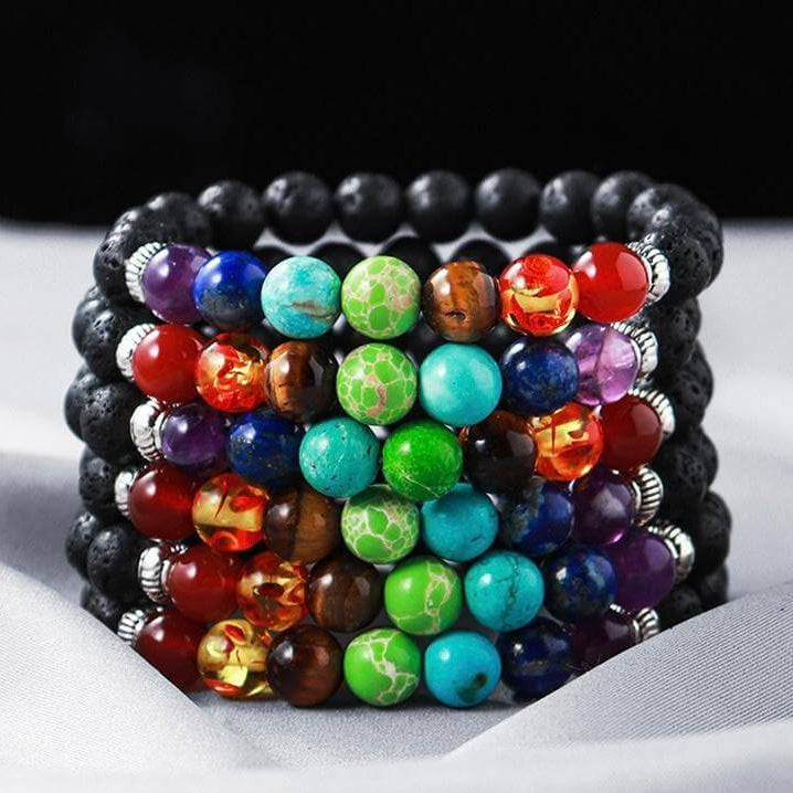 Chakra bracelets with gemstones