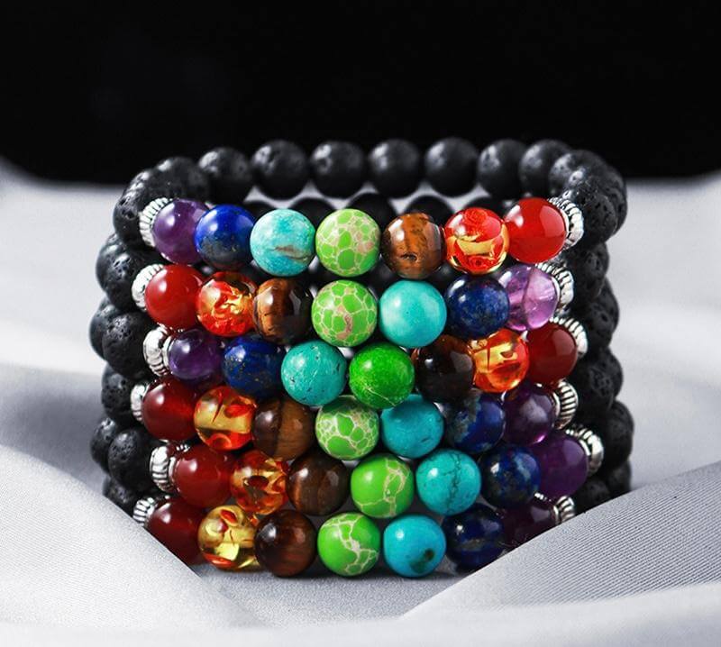 Chakra bracelets with gemstones