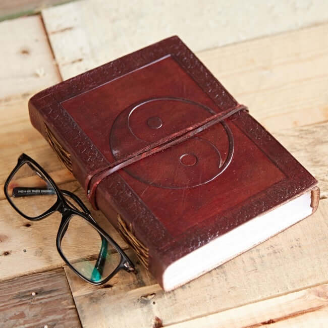 Leather bound journal with Ying yang