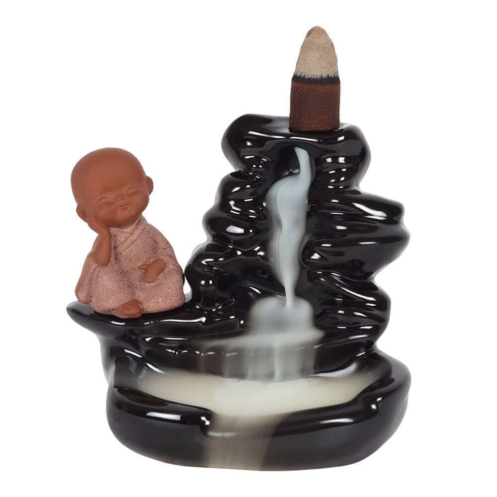 Backflow incense burner with Buddha design