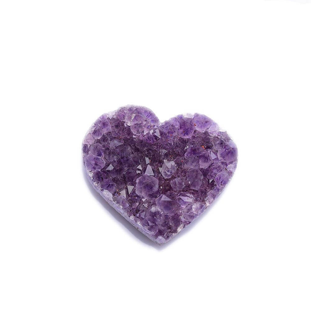 Purple amethyst heart cluster