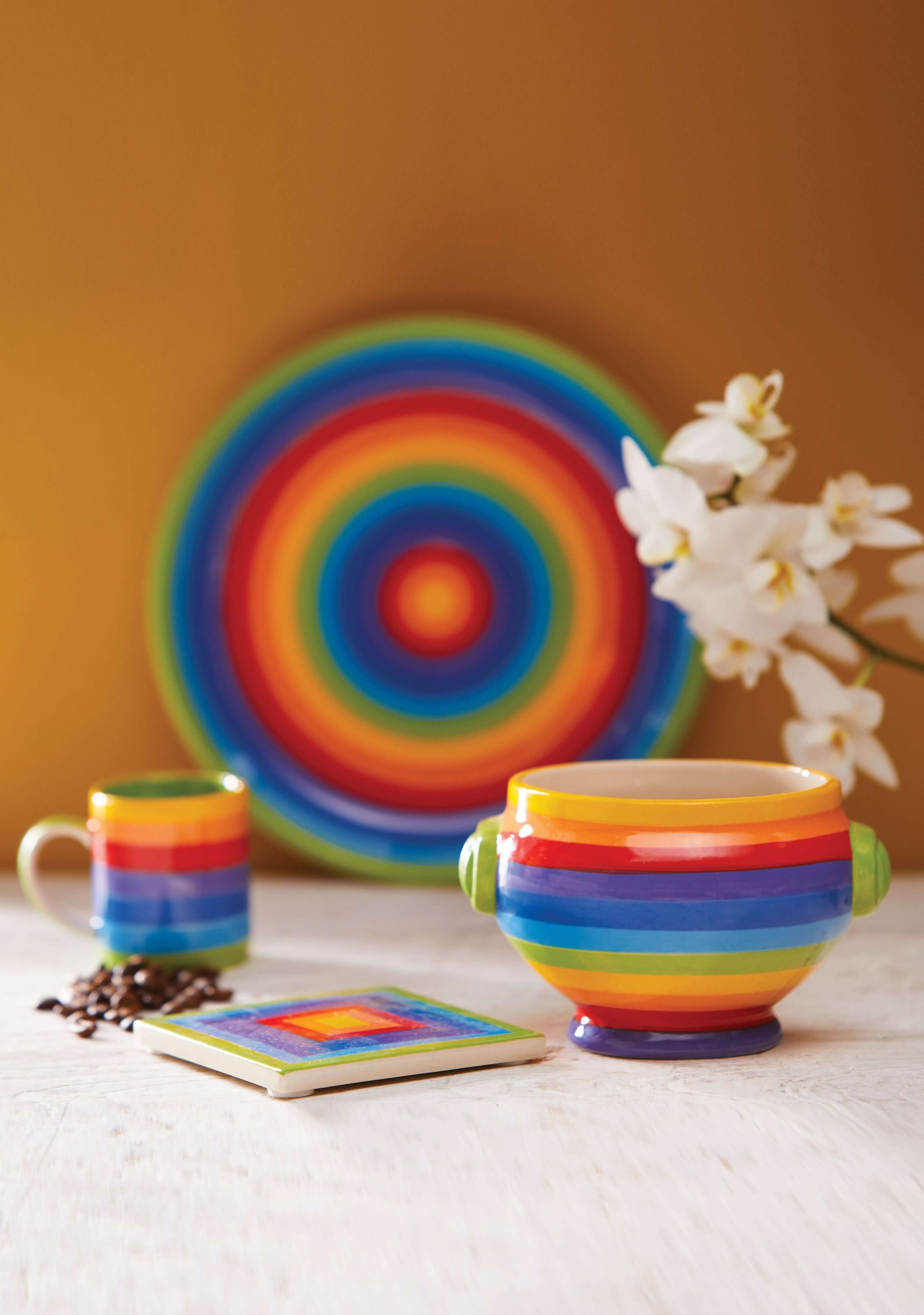 Hand painted Ceramic Stripe Collection