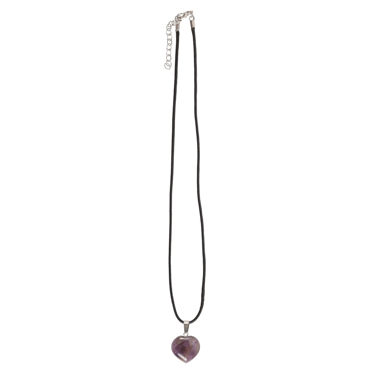 Amethyst Healing Crystal Heart Shape Necklace 