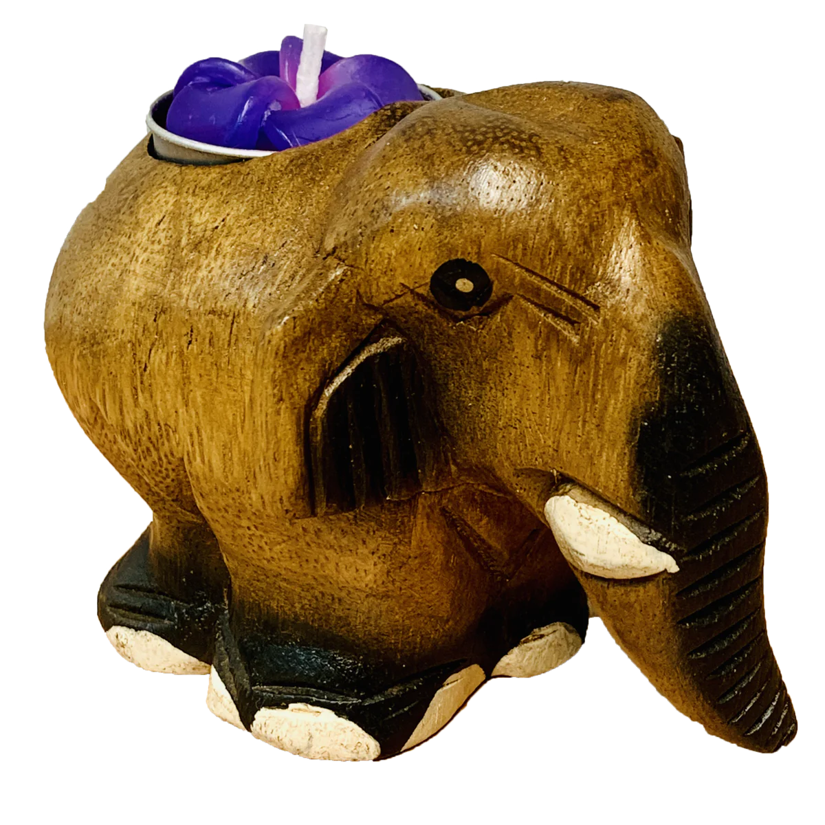 Elephant Tea Light Holder Yellow Sunrise
