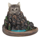 Grey wolf cliff backflow incense burner