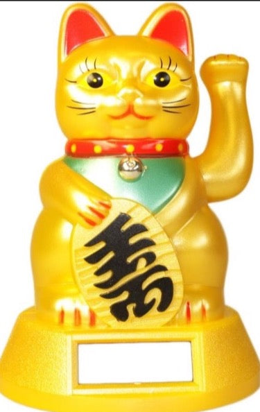 wave in the luck, with our solar powered lucky cats