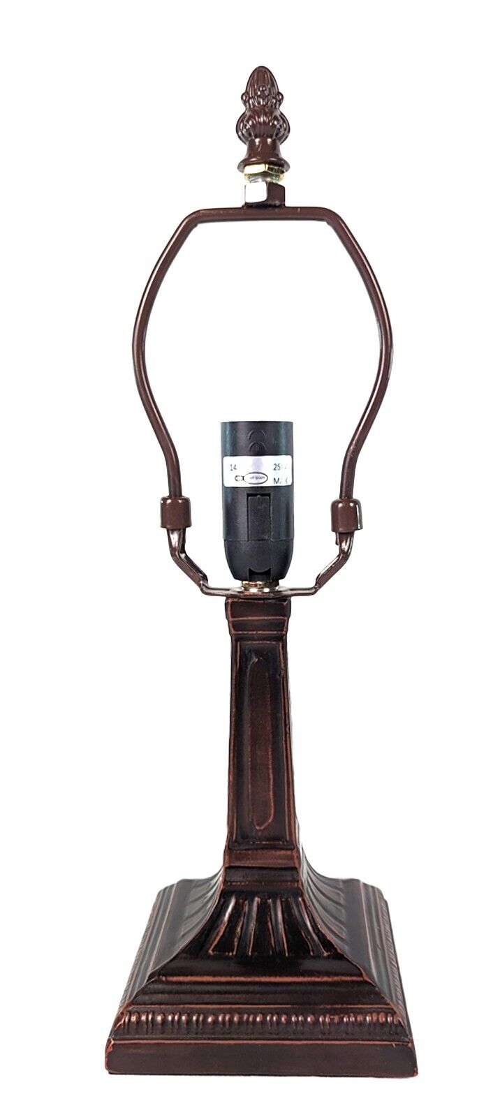 Dark bronze metal lamp base for Mackintosh pyramid Tiffany table lamp without shade