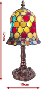 Spot design Tiffany table lamp dimension diagram showing height and width | stained glass