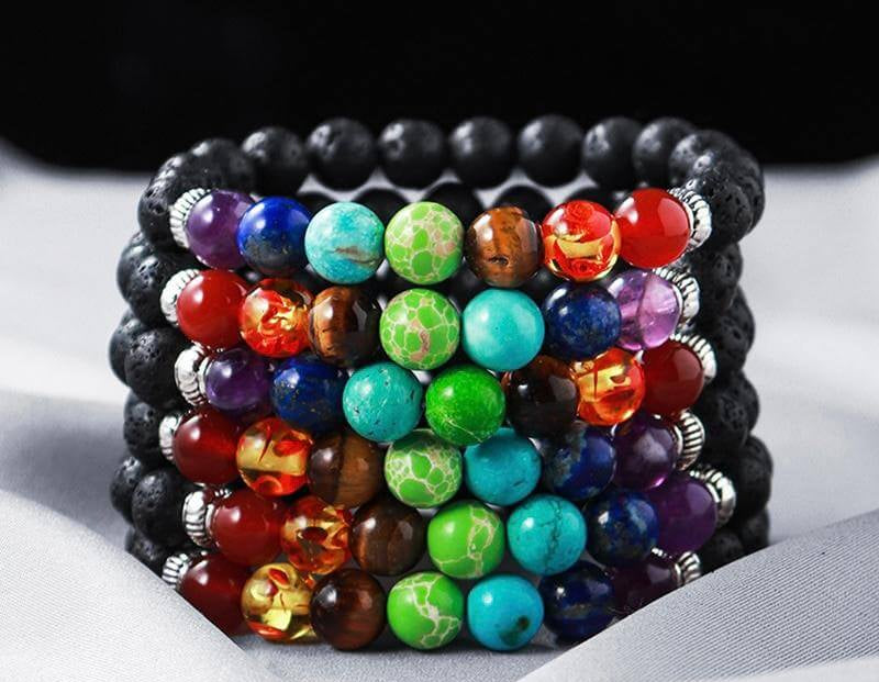 Chakra bracelets with gemstones