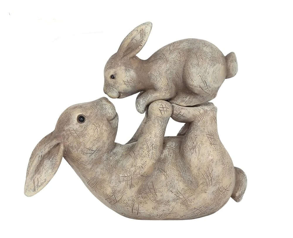 Rabbit and baby bunny ornament