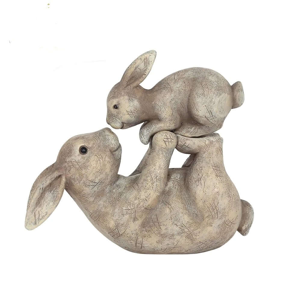 Rabbit and baby bunny ornament