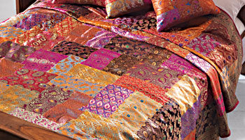 brocade patchwork bedcover