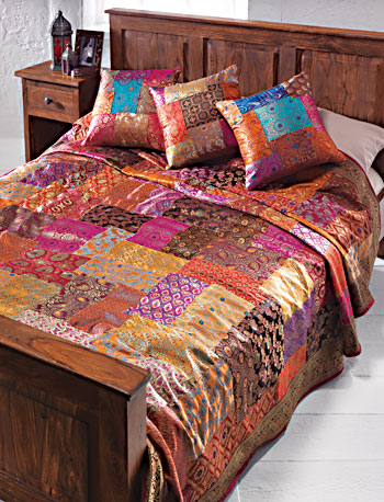 brocade patchwork bedcover
