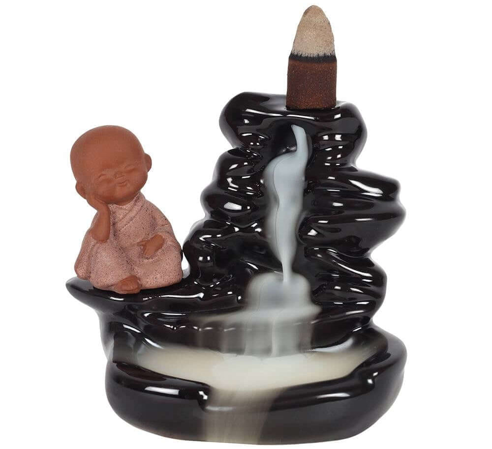 Backflow incense burner with Buddha design